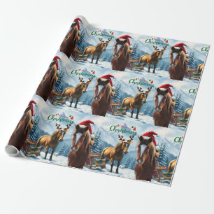 Wild Mustang Weihnachtspapier Geschenkpapier
