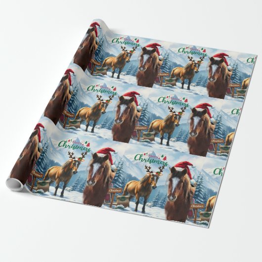 Wild Mustang Weihnachtspapier Geschenkpapier (Ungerollt)