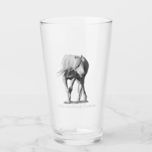 Wild Mustangs Forever Beer Glass Glas (Vorderseite)