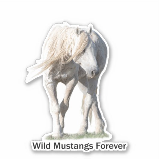 Wild Mustangs Forever Old Man Aufkleber (Vorderseite)