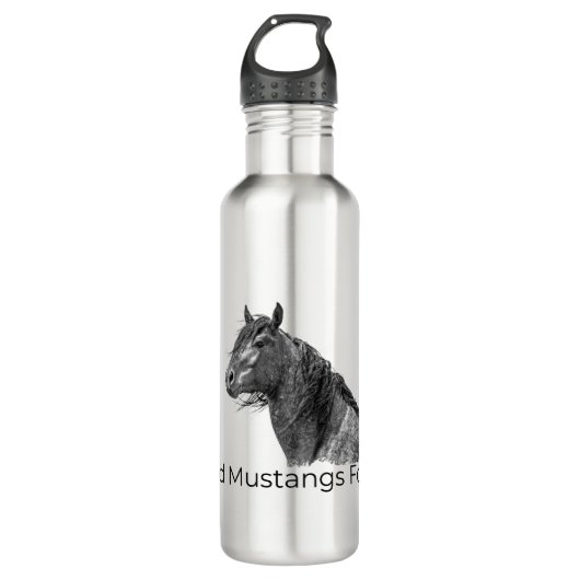Wild Mustangs Forever Water Flasche Edelstahlflasche (Vorderseite)