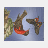 Wild-Natur-Schmetterling und -Vogel Fleecedecke (Vorderseite (Horizontal))