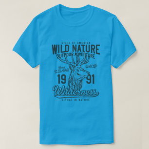 Wild-Natur-Vintage-Stil-Jagd-Themen-T-Shirt T-Shirt