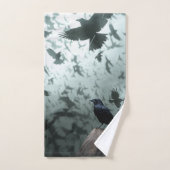 Wild Nature Bird Crows and Ravens Badhandtuch Set (Handtuch)