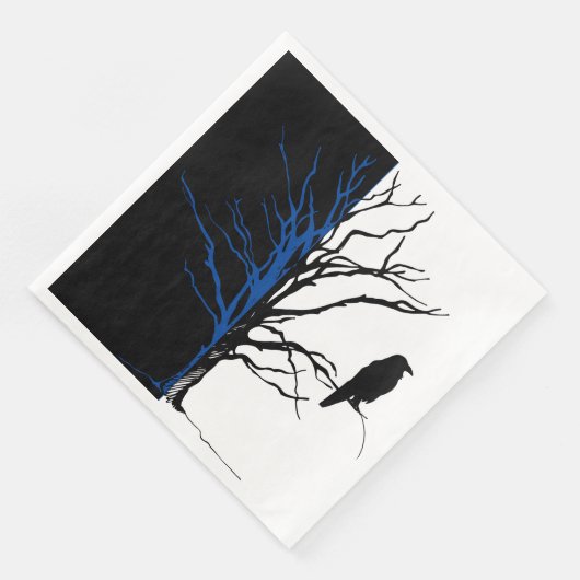 Wild Nature Blackbirds Raven Tree Serviette (Ecke)