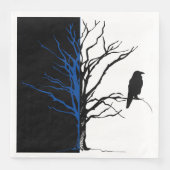 Wild Nature Blackbirds Raven Tree Serviette (Vorderseite)