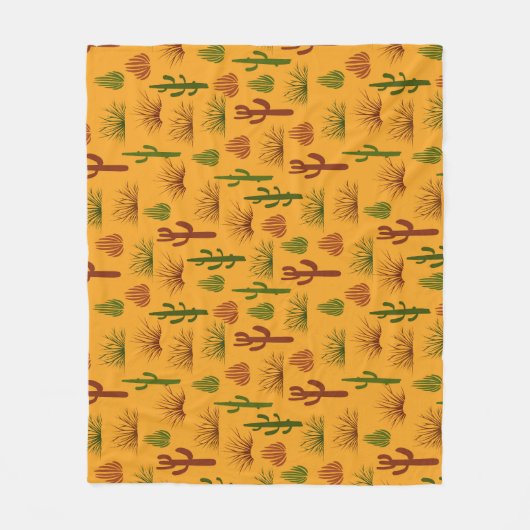 Wild Nature Cactus Bushes Pattern Fleecedecke (Vorderseite)