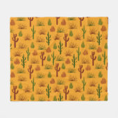 Wild Nature Cactus Bushes Pattern Fleecedecke (Vorderseite (Horizontal))