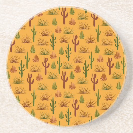 Wild Nature Cactus Bushes Pattern Getränkeuntersetzer (Vorne)