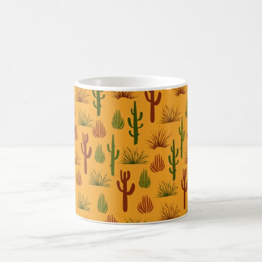 Wild Nature Cactus Bushes Pattern Kaffeetasse (Mittel)