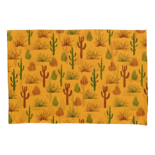 Wild Nature Cactus Bushes Pattern Kissenbezug (Vorderseite)