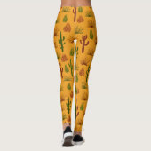 Wild Nature Cactus Bushes Pattern Leggings (Rückseite)