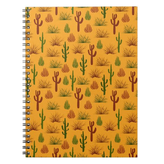 Wild Nature Cactus Bushes Pattern Notizblock (Vorderseite)