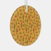 Wild Nature Cactus Bushes Pattern Ornament Aus Glas (Vorderseite Rechts)