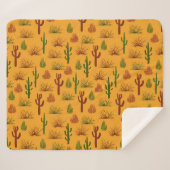 Wild Nature Cactus Bushes Pattern Sherpadecke (Vorderseite (Horizontal))
