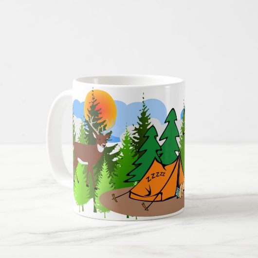 Wild Nature Camping Forest Adventure Outdoor Kaffeetasse (Vorderseite Links)