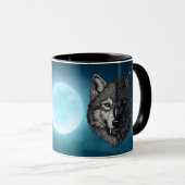 Wild Nature Crow-Raven Wolf Tasse (VorderseiteRechts)