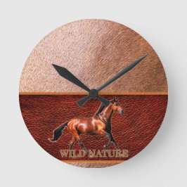 WILD NATURE - HORSE Design Collection Runde Wanduhr