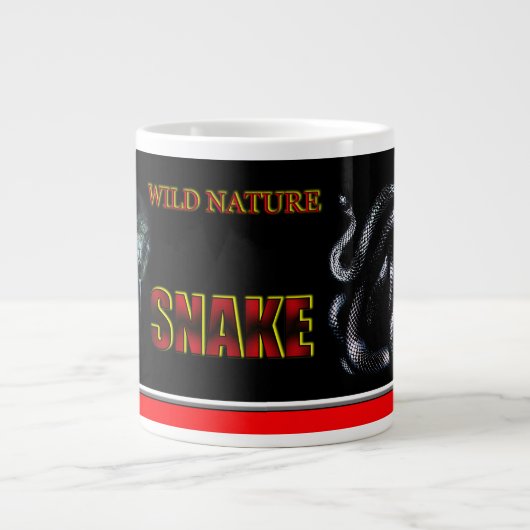 WILD NATURE - schwarze SNAKE-Designkollektion Jumbo-Tasse (Vorderseite)