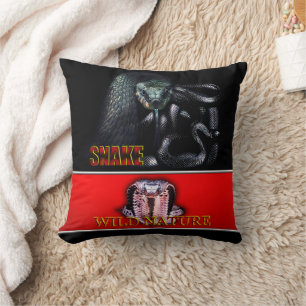 WILD NATURE - schwarze SNAKE-Designkollektion Kissen
