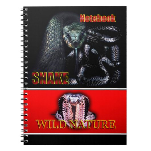 WILD NATURE - schwarze SNAKE-Designkollektion Notizblock (Vorderseite)