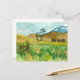 Wild Nevada Bighorn Sheep Wüste Landschaft Postkarte
