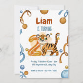 Wild & Niedlich Tiger 2. Geburtstag Einladung (Vorderseite)