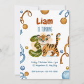 Wild & Niedlich Tiger 3. Geburtstag Einladung (Vorderseite)