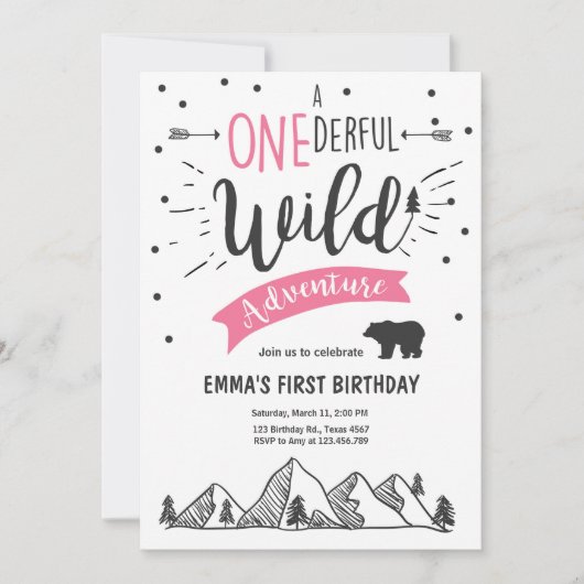 Wild OnAdventure Einladung zum Geburtstag Girl (Vorderseite)