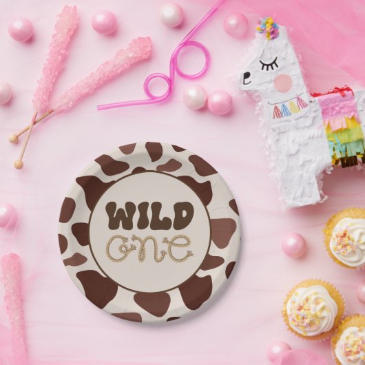 Wild Once Cowboy Birthday Party Paper Plate Pappteller (Party)