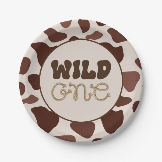 Wild Once Cowboy Birthday Party Paper Plate Pappteller (Vorderseite)