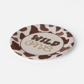 Wild Once Cowboy Birthday Party Paper Plate Pappteller (Schrägansicht)