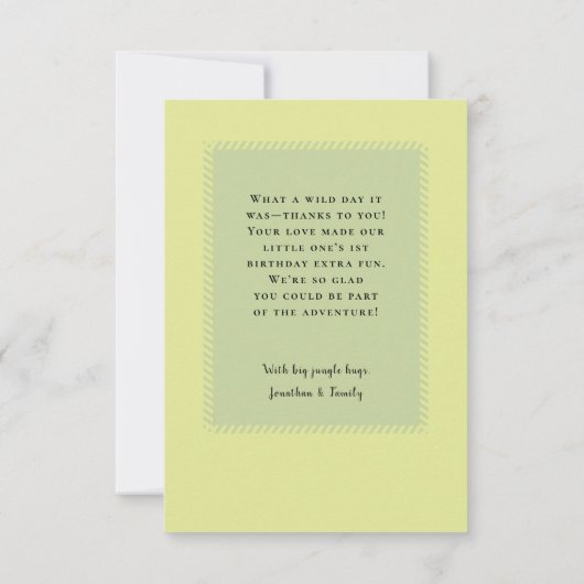 Wild One 1. Geburtstag Dankeskarte (Rückseite)
