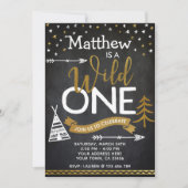 Wild One 1. Geburtstag Einladung Chalkboard (Vorderseite)