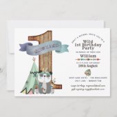 Wild One 1. Geburtstag Einladung Tribal Panda TeeP (Vorderseite)