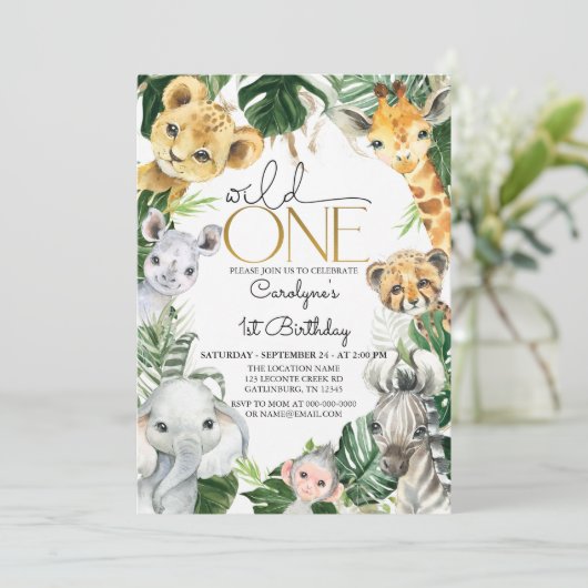 Wild One 1. Geburtstag Junge Einladung (Stehend Vorderseite)