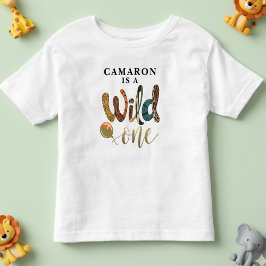 Wild One 1. Geburtstag Jungle Baby Personalisiert Kleinkind T-shirt