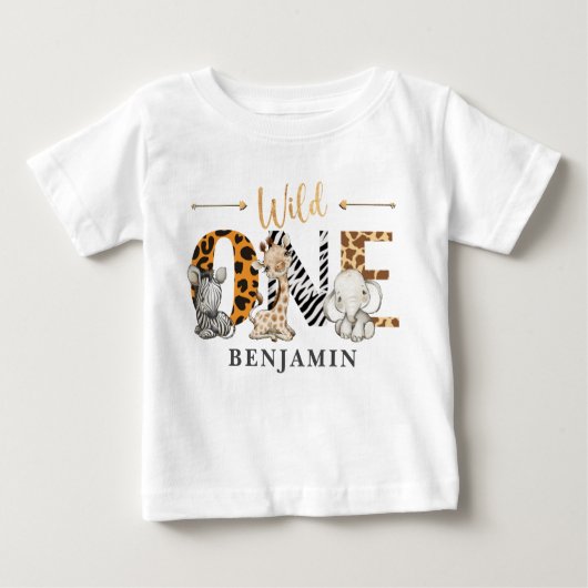 Wild One 1. Geburtstag Jungle Baby T - Shirt (Vorderseite)
