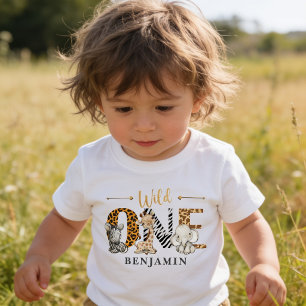 Wild One 1. Geburtstag Jungle Baby T - Shirt