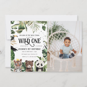 Wild One 1. Geburtstag King of Things Crown Einladung