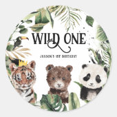 Wild One 1. Geburtstag | King of Things Crown Runder Aufkleber (Vorderseite)