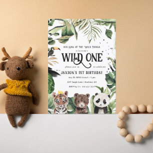 Wild One 1. Geburtstag König der Dinge Krone Einladung