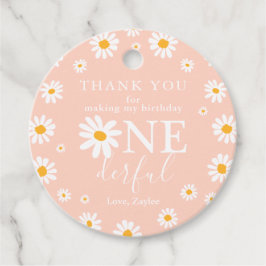 Wild One 1. Geburtstag Party Boho Retro Peach Dais Geschenkanhänger