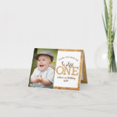 Wild One 1. Geburtstag Party Foto Danke Karte (Vorderseite)