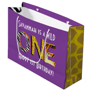 Wild One 1. Geburtstag Party Safari Große Geschenktüte