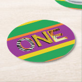 Wild One 1. Geburtstag Party Safari Runder Pappuntersetzer (Angewinkelt)