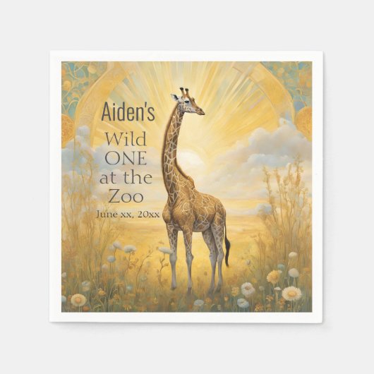 Wild ONE 1. Geburtstag Party Serviette (Vorderseite)