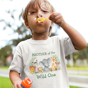 Wild One 1. Geburtstag Safari Animals Bruder T-Shirt