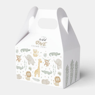 Wild One 1. Geburtstag Safari Dschungeltiere Geschenkschachtel
