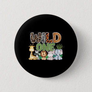 Wild One 1. Geburtstag Safari Familienmatching Button